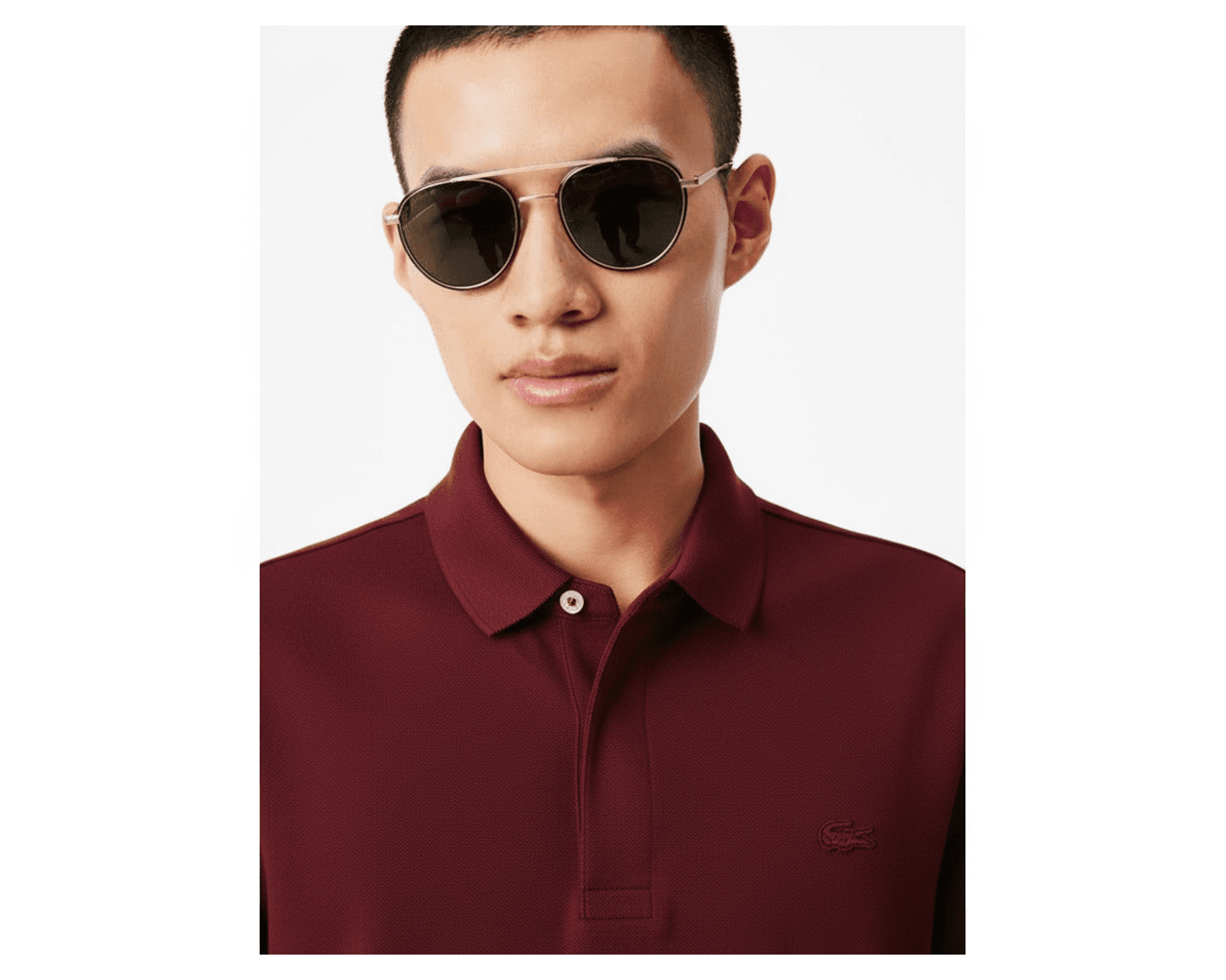 Polo Regular Fit em Piqué Stretch Importada - Bordô