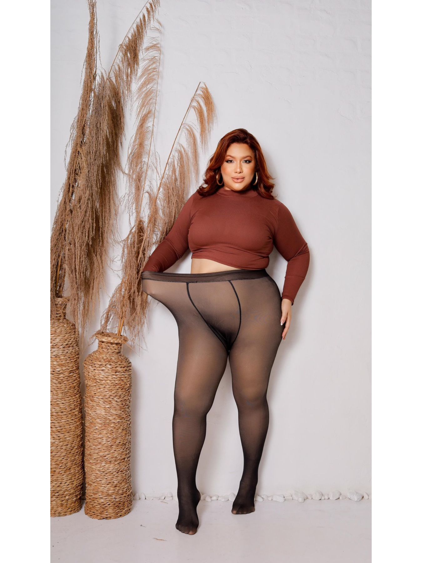 MEIA CALÇA PELUCIADA - TRANSLUCIDA - Di Miranda Curvy