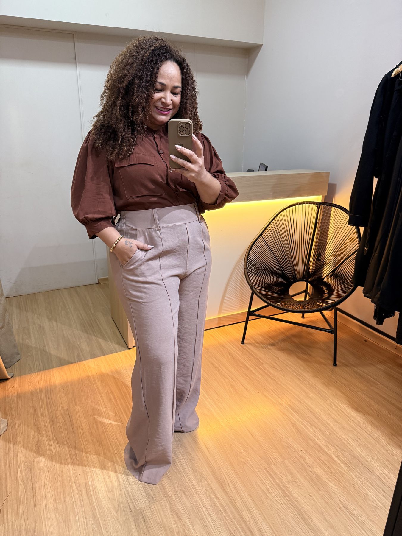 CALÇA FLAVIA PANTALONA - NUDE - Di Miranda Curvy