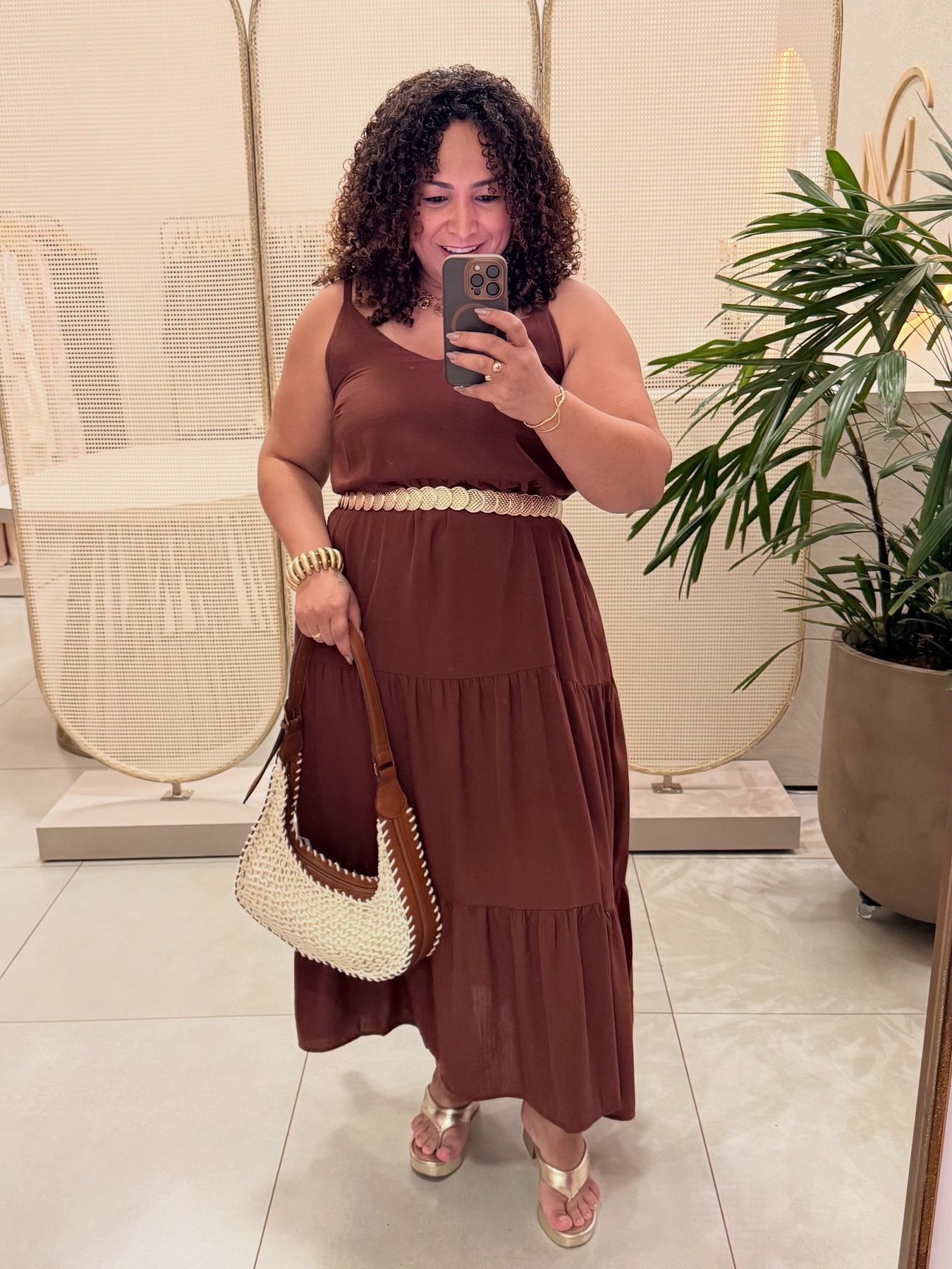 VESTIDO YARA - MARROM - Di Miranda Curvy