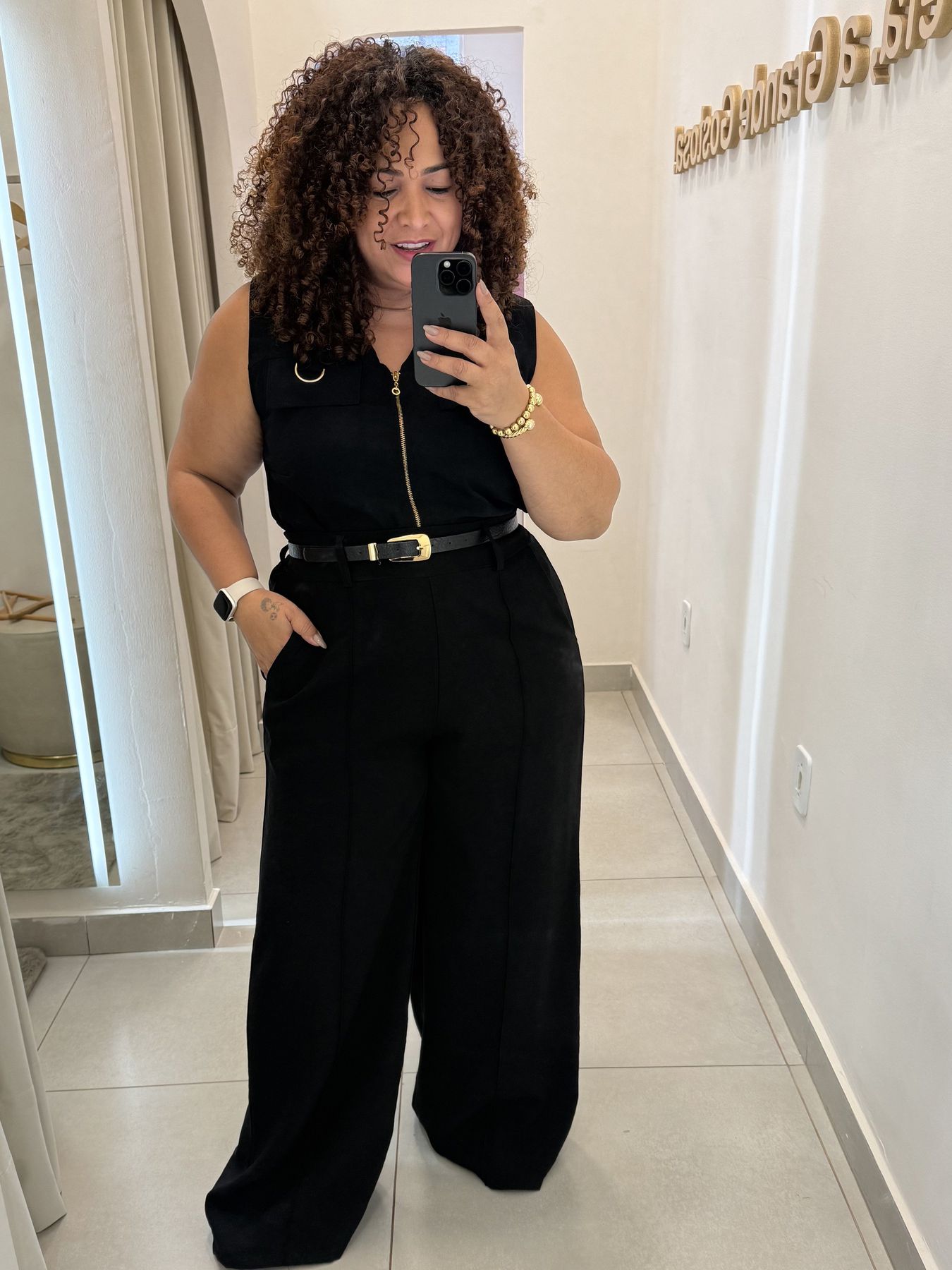 CALÇA PANTALONA FLÁVIA - PRETA - Di Miranda Curvy