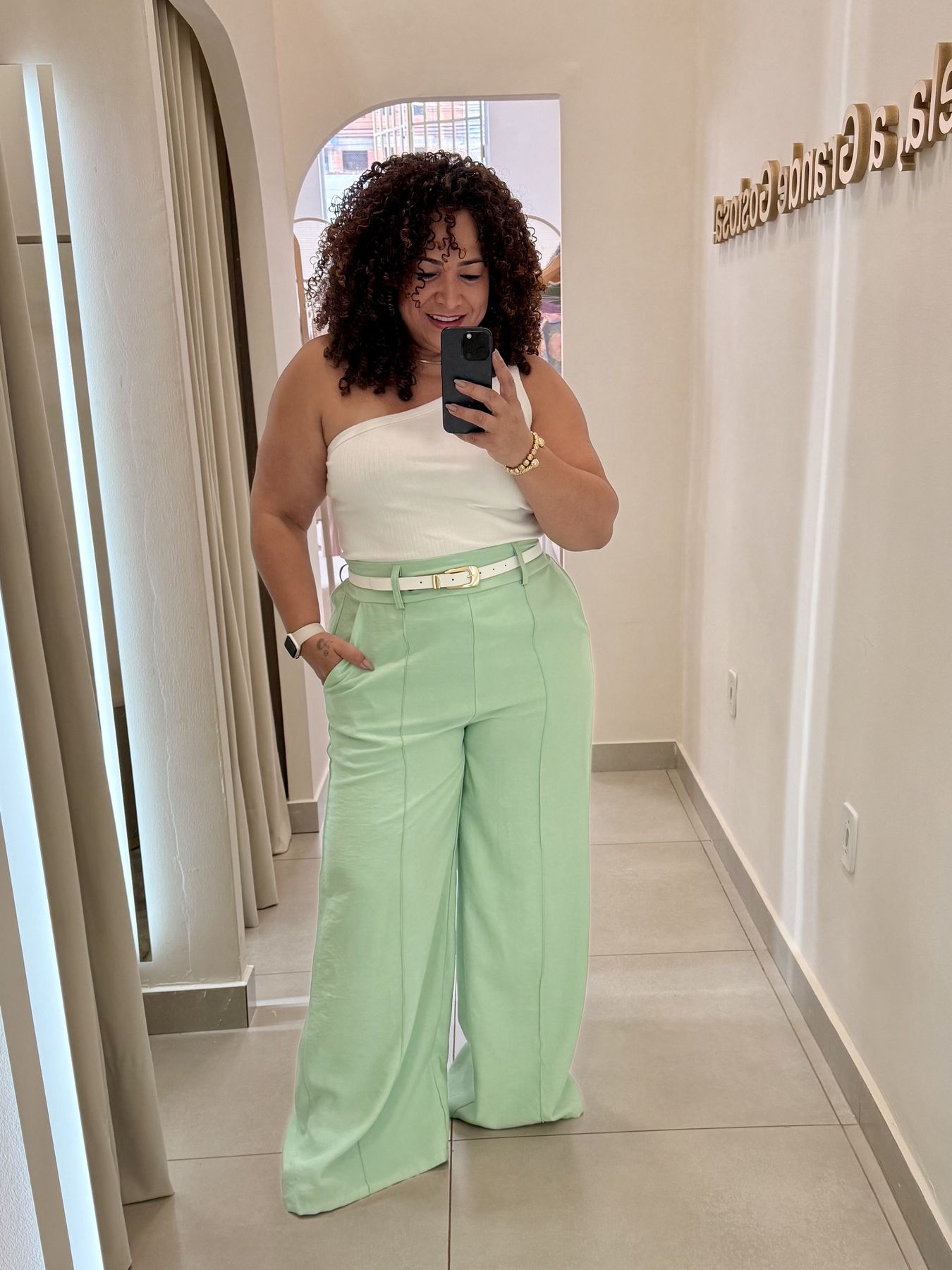CALÇA PANTALONA FLÁVIA - VERDE - Di Miranda Curvy