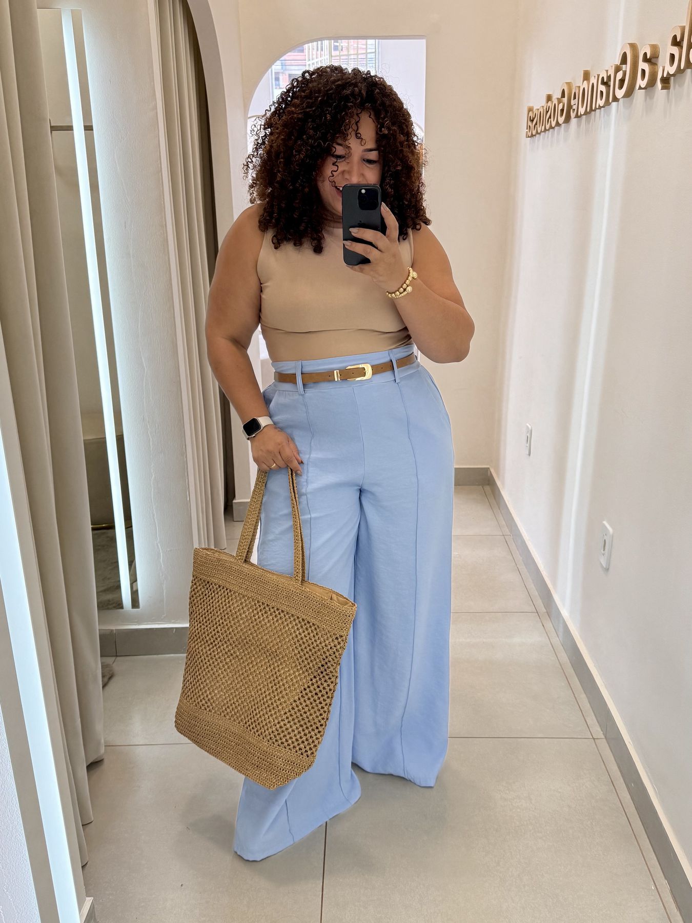 CALÇA PANTALONA FLÁVIA - AZUL - Di Miranda Curvy