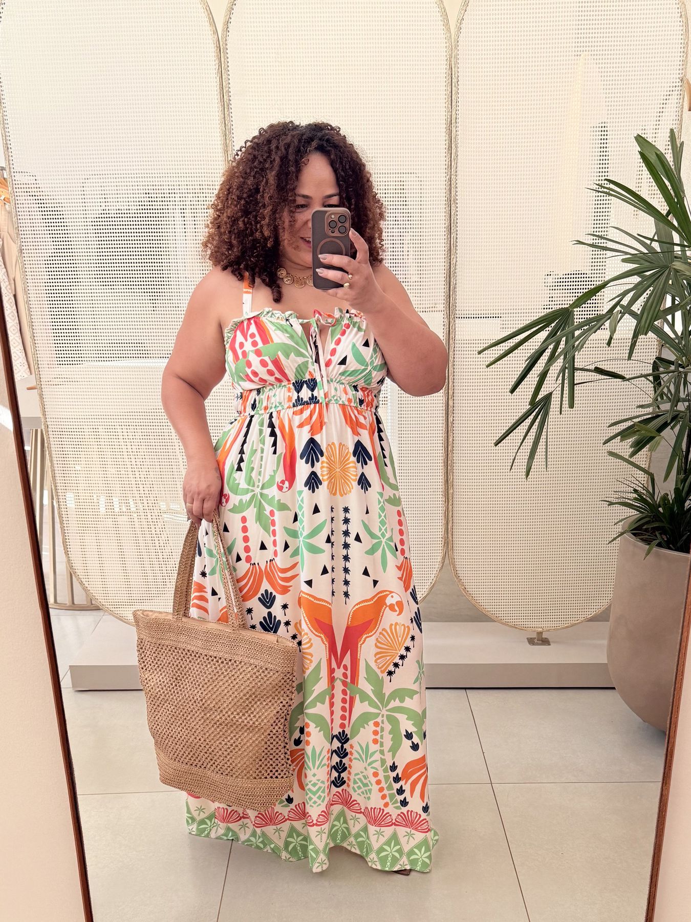 VESTIDO TROPICAL LONGO - OFF - Di Miranda Curvy