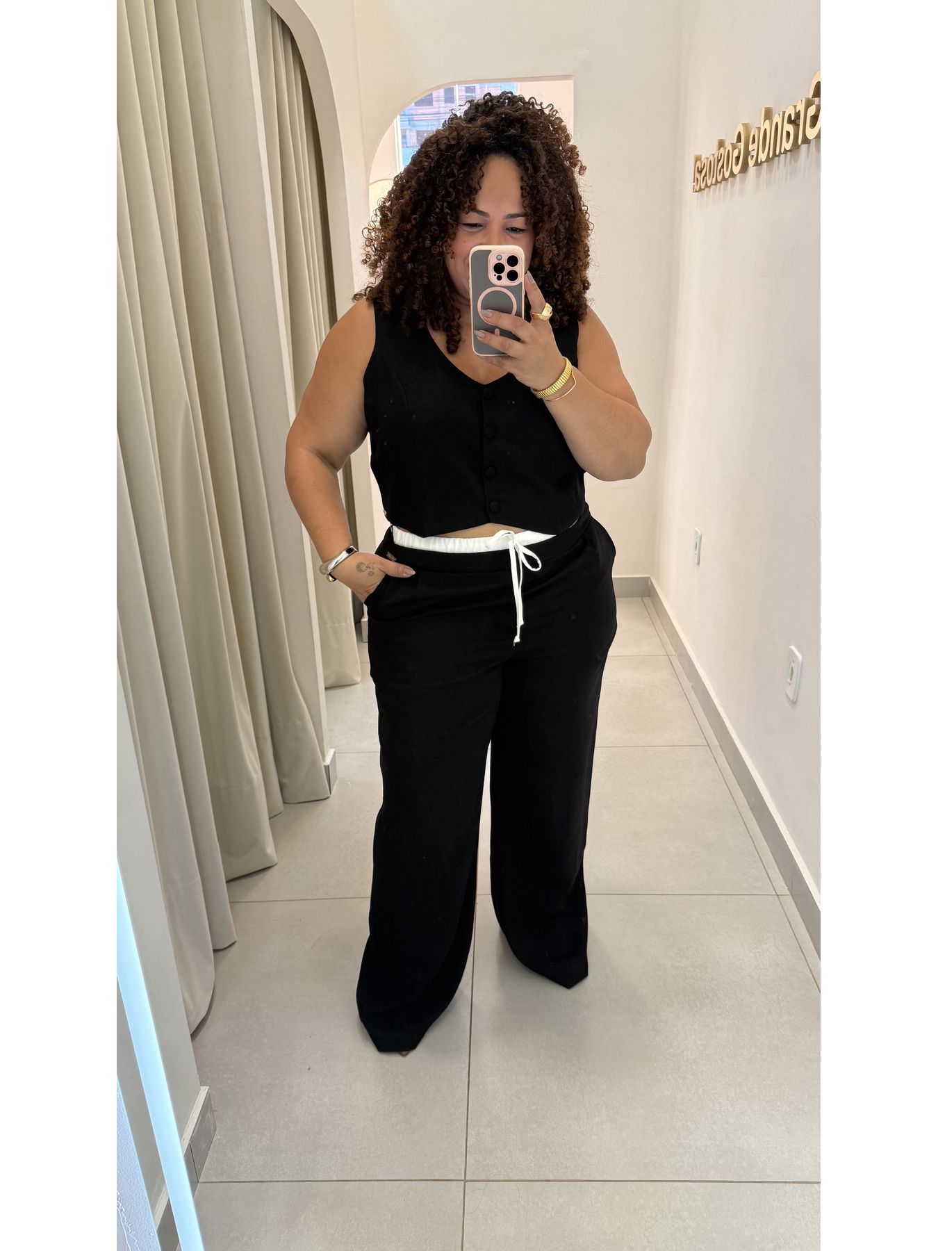 CALÇA WIDE LEG PRETA - DIVAS VOGA - Di Miranda Curvy