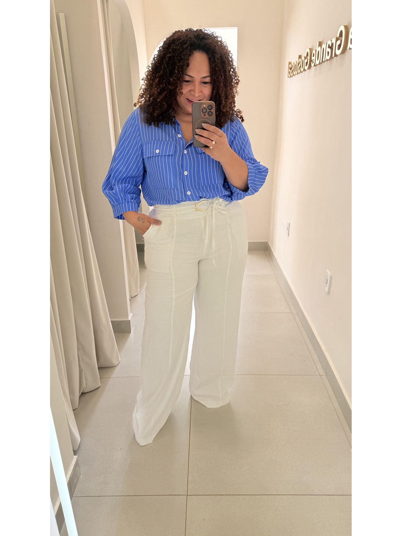 CALÇA PANTALONA OFF C/ CINTO - DIVAS VOGA - Di Miranda Curvy