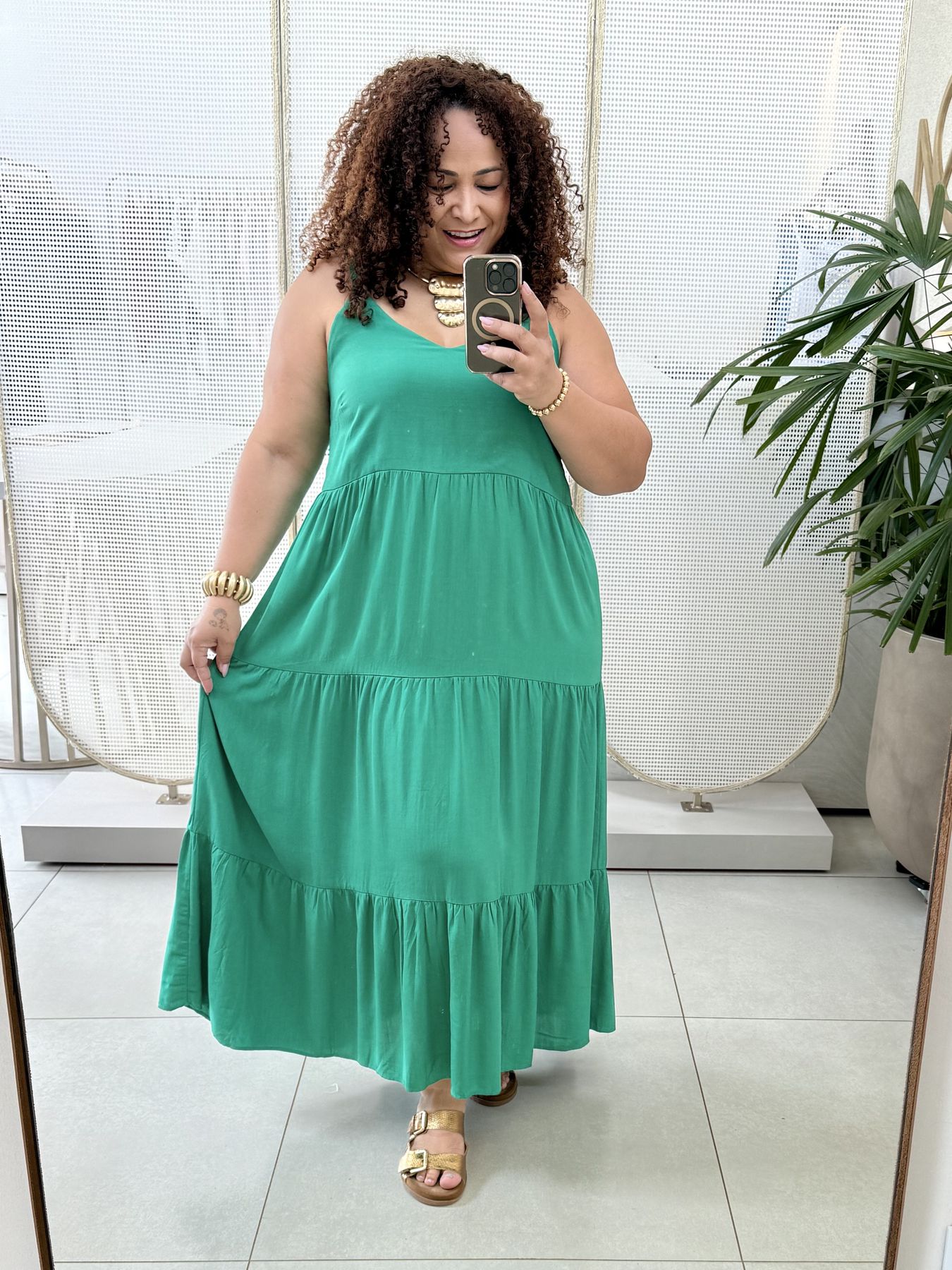 VESTIDO YARA - VERDE - Di Miranda Curvy