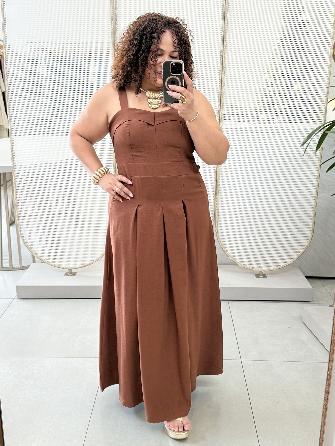 VESTIDO VALENTINA - MARROM - Di Miranda Curvy