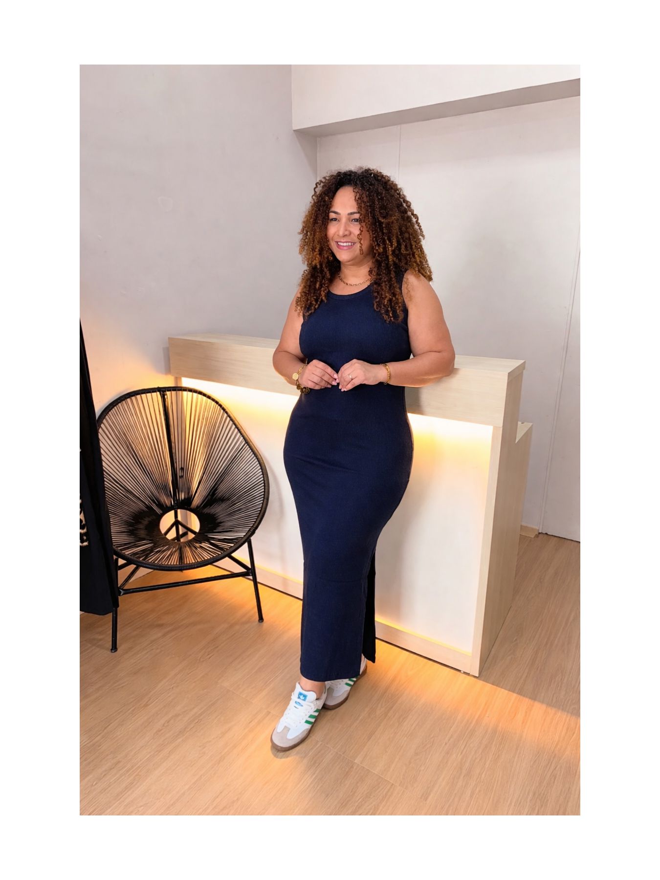 VESTIDO SOFIA REGATA - MARINHO - Di Miranda Curvy