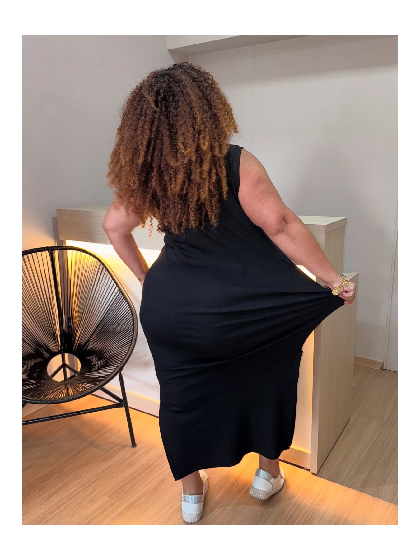 VESTIDO SOFIA REGATA - PRETO - Di Miranda Curvy