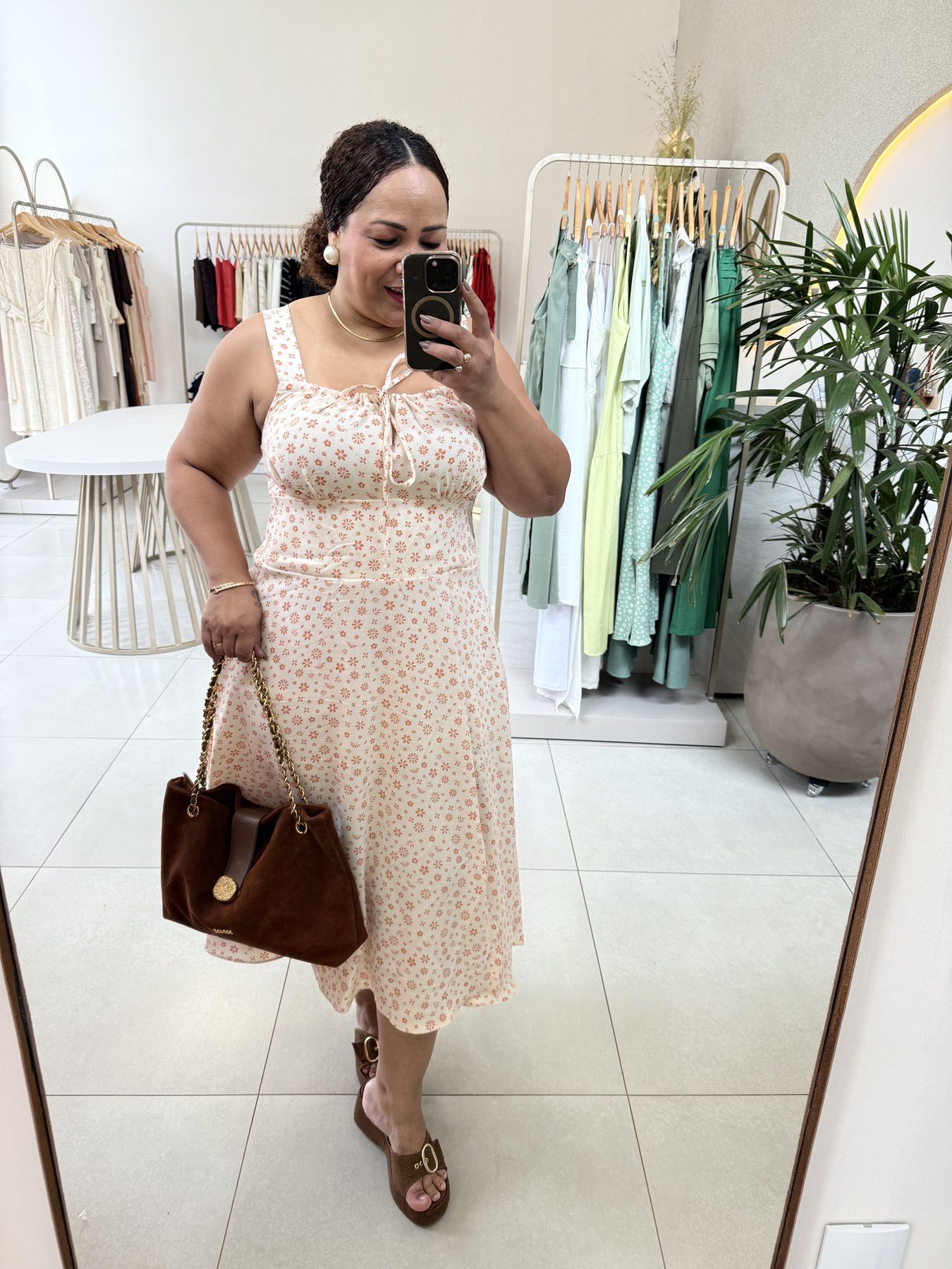 VESTIDO FABI - FLORAL LARANJA - Di Miranda Curvy