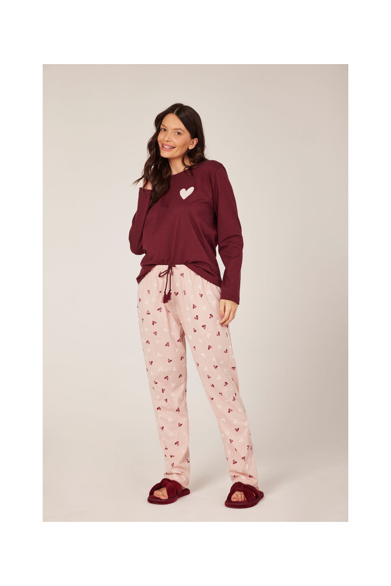 Pijama Longo Lovely Marsala