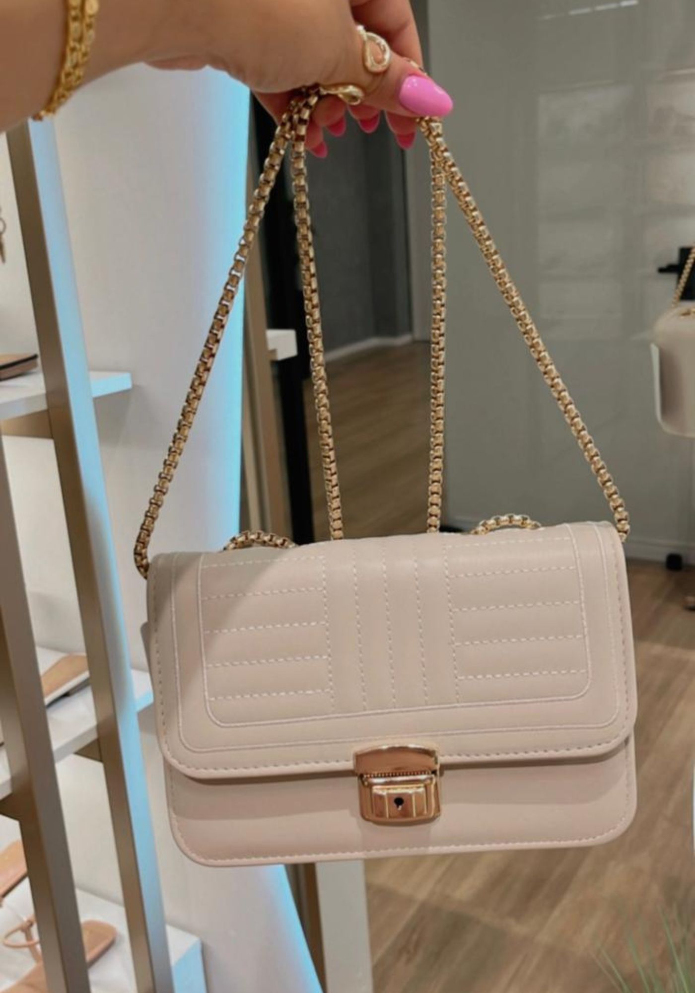 Bolsa Corrente Bege - PEGADA DA ONÇA 