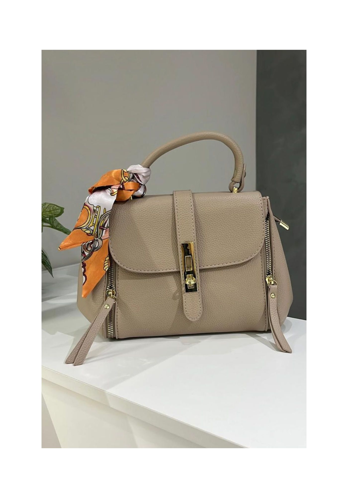 Bolsa Lenço Bege - PEGADA DA ONÇA 