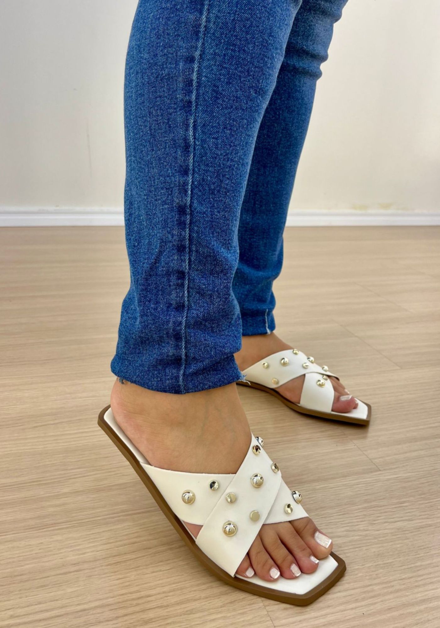 Rasteira Aurora Off White - PEGADA DA ONÇA 