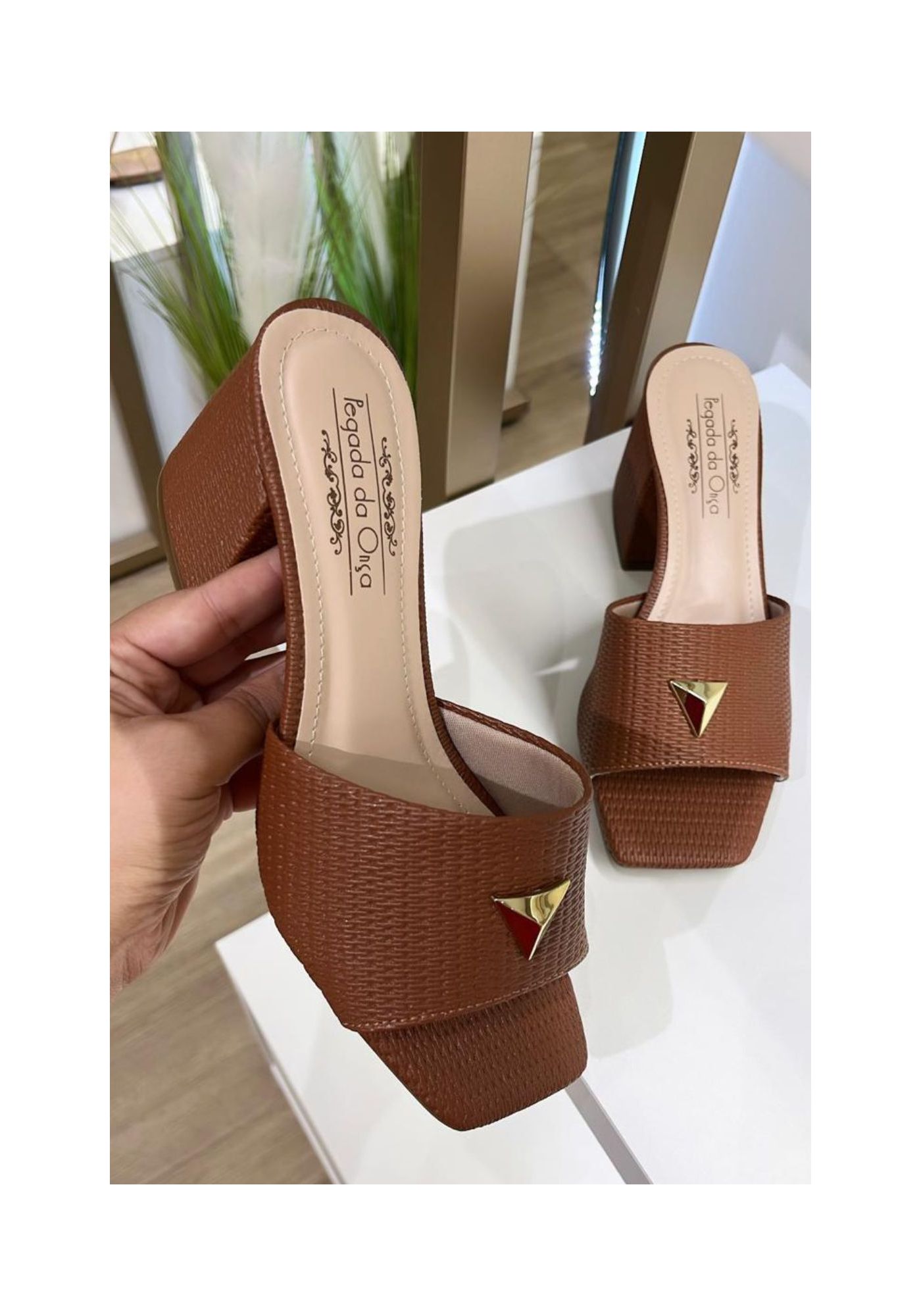  Tamanco Perola Caramelo - PEGADA DA ONÇA 