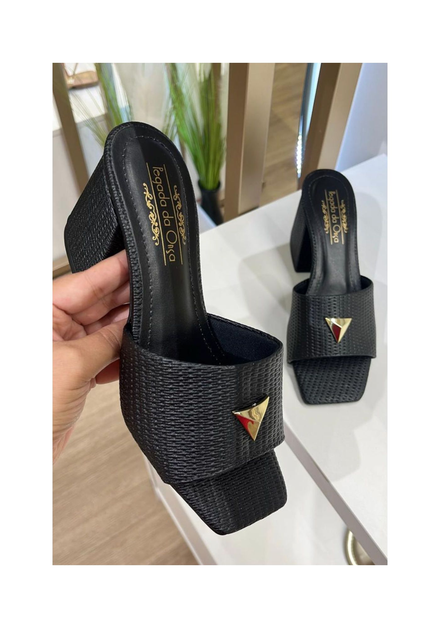  Tamanco Perola Preto - PEGADA DA ONÇA 