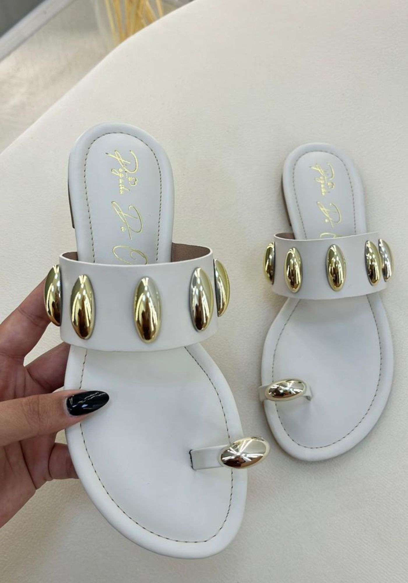 Rasteira Valentina Off White - PEGADA DA ONÇA 