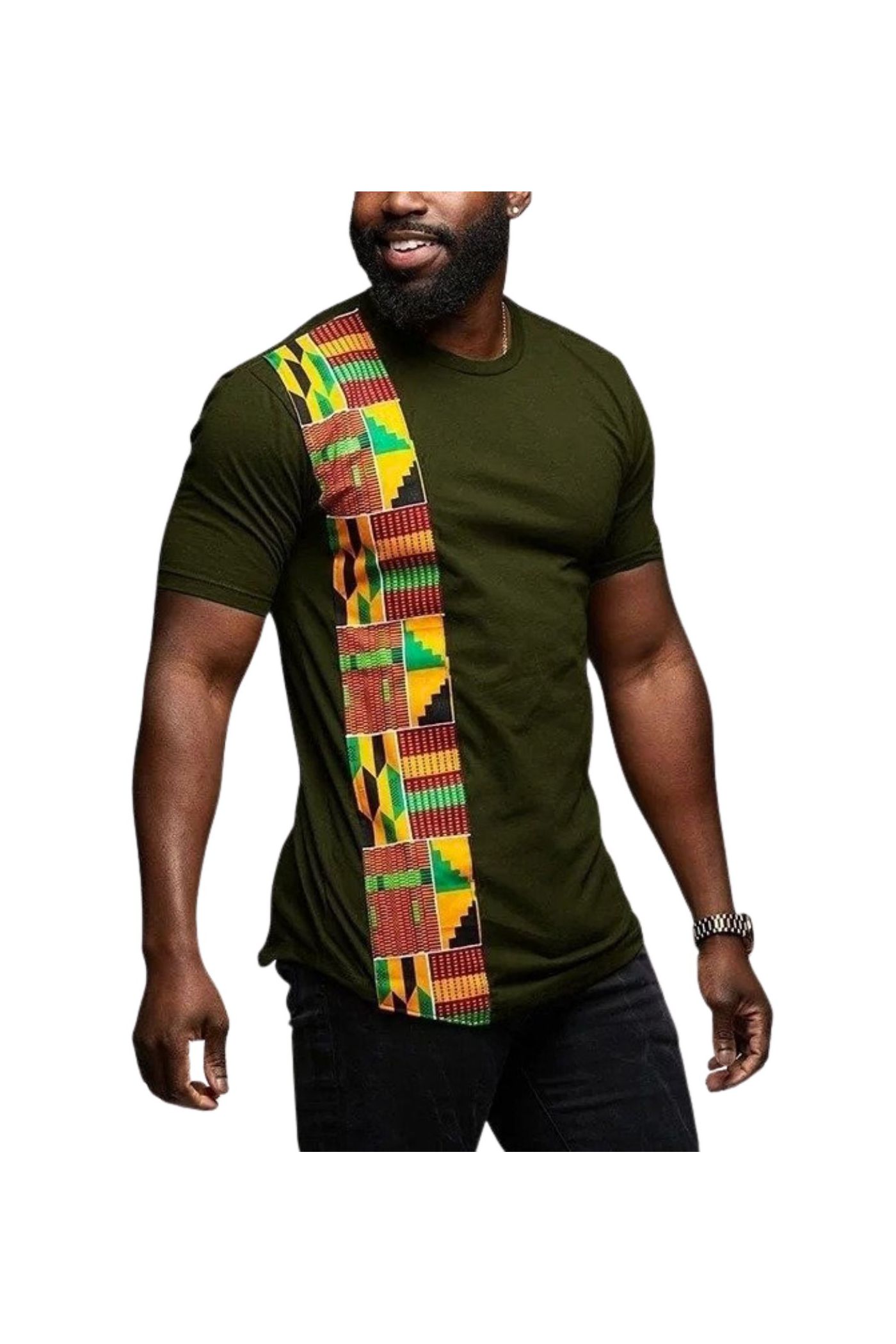 Camiseta Afro Masculina Barra Verde