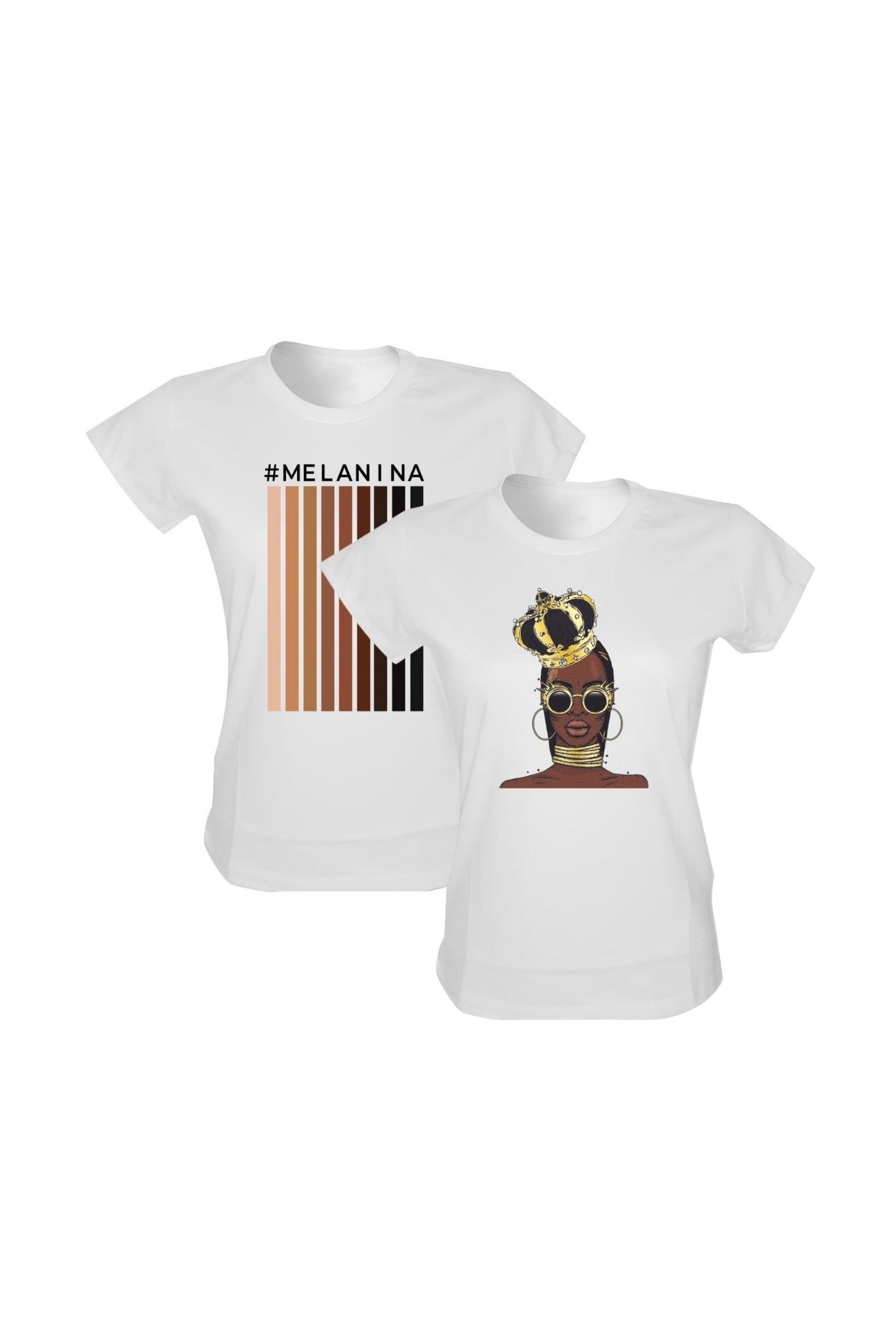 Kit 2 Camisetas Melanina e Rainha Coroa
