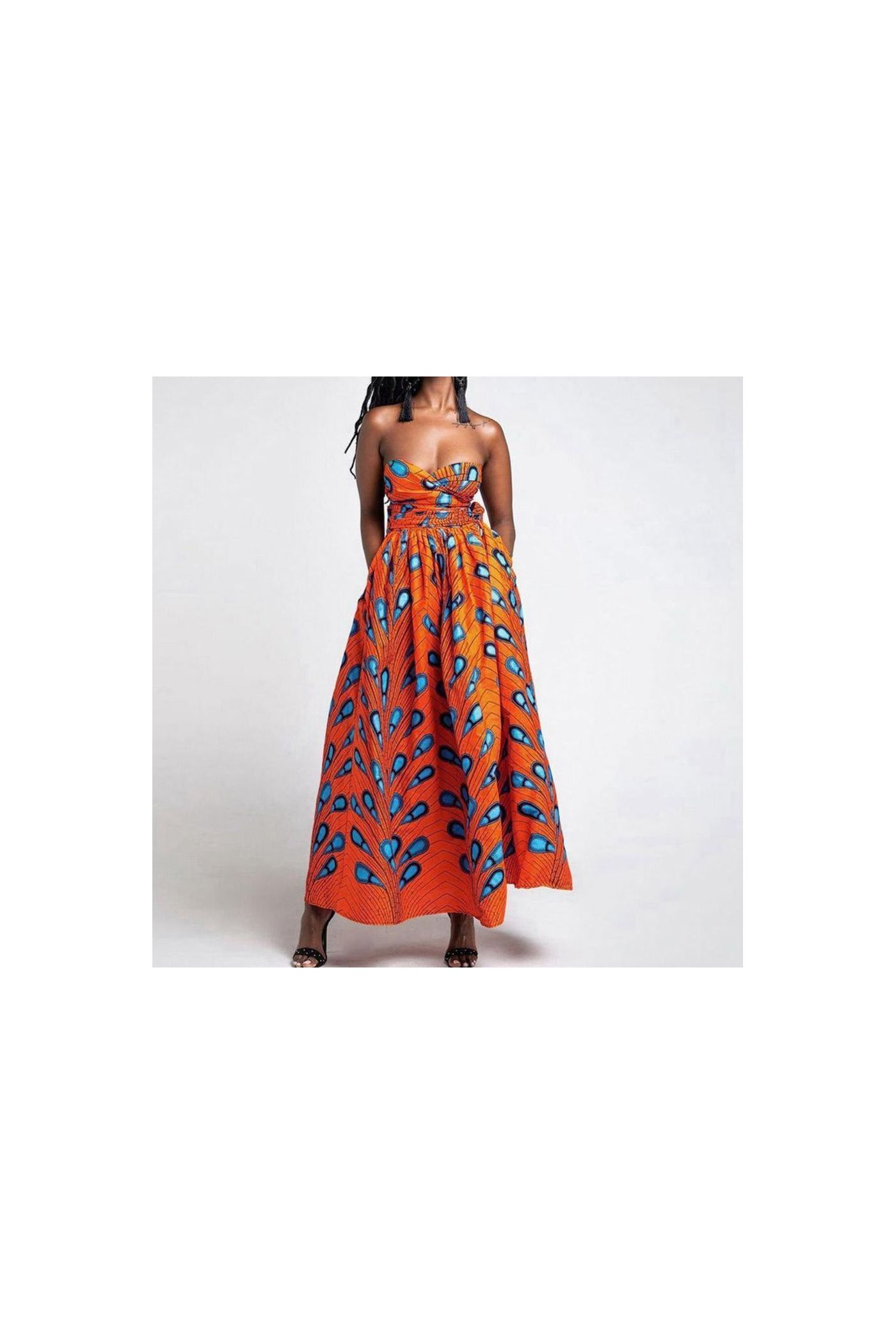 Vestido Africano Ankara Dashiki Abobora