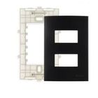 MARGIRIUS EBONY CLEAN SLEEK PLACA + SUPORTE 4X2 2 POSTOS