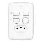 TRIO CONTROLE CHAVE ROTATIVA BIV. C/ 2 TECLAS LUZ + TOMADA