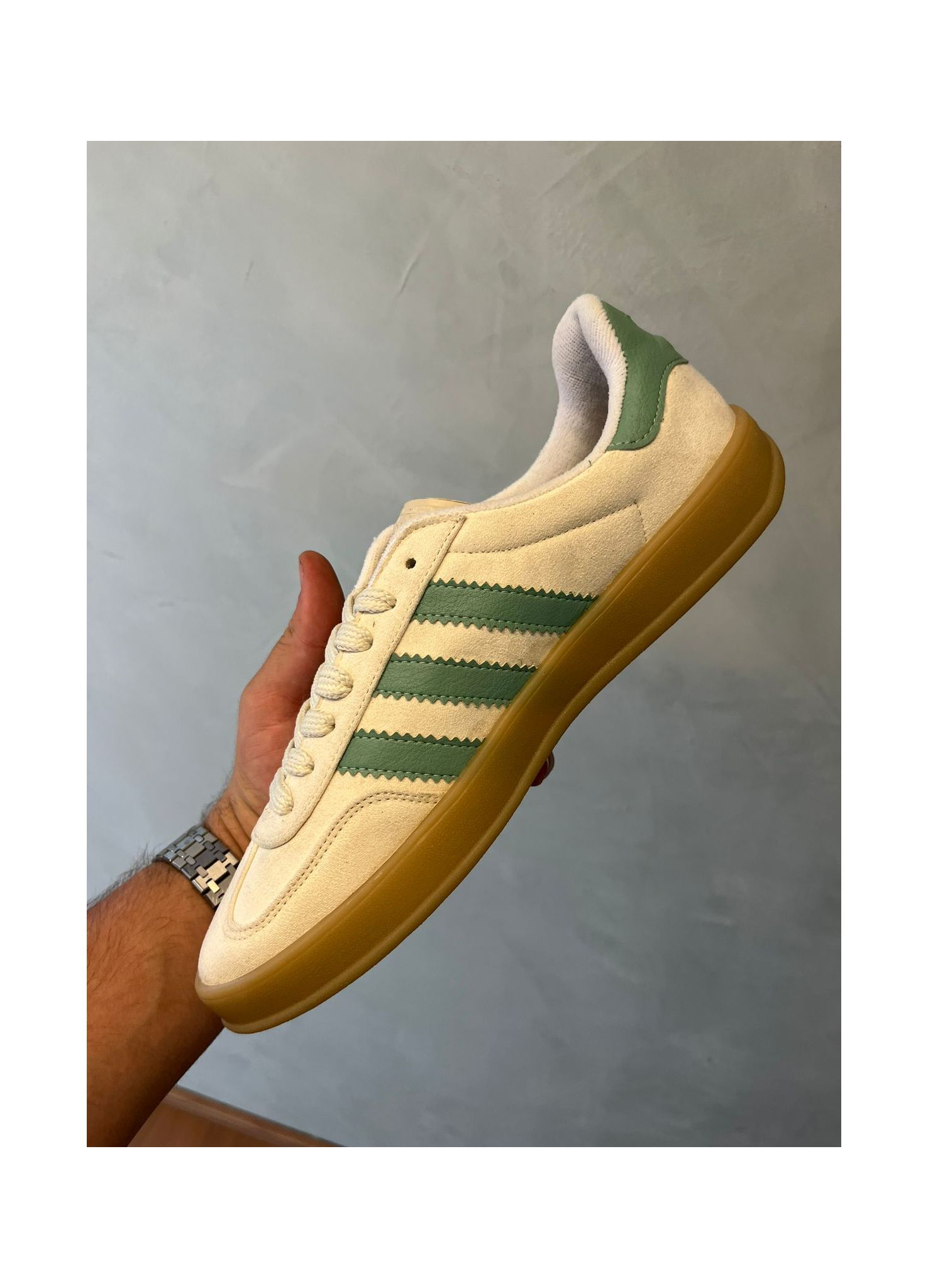 Tênis Gazelle Gelo Com Verde