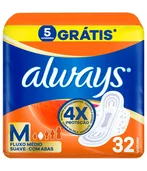 Always Absorvente Suave M com Abas com 32 Unidades