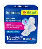  Intimus Absorvente Noturno Cobertura Suave Com Abas com 16 unidades