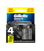 Carga de Aparelho para Barbear Gillette Mach3 Carbono 4 Unidades