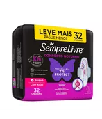 Sempre Livre Absorvente Conforto Noturno Cobertura Suave Com Abas 32 unidades