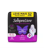 Sempre Livre Absorvente Conforto Noturno Cobertura Seca Com Abas 32 unidades