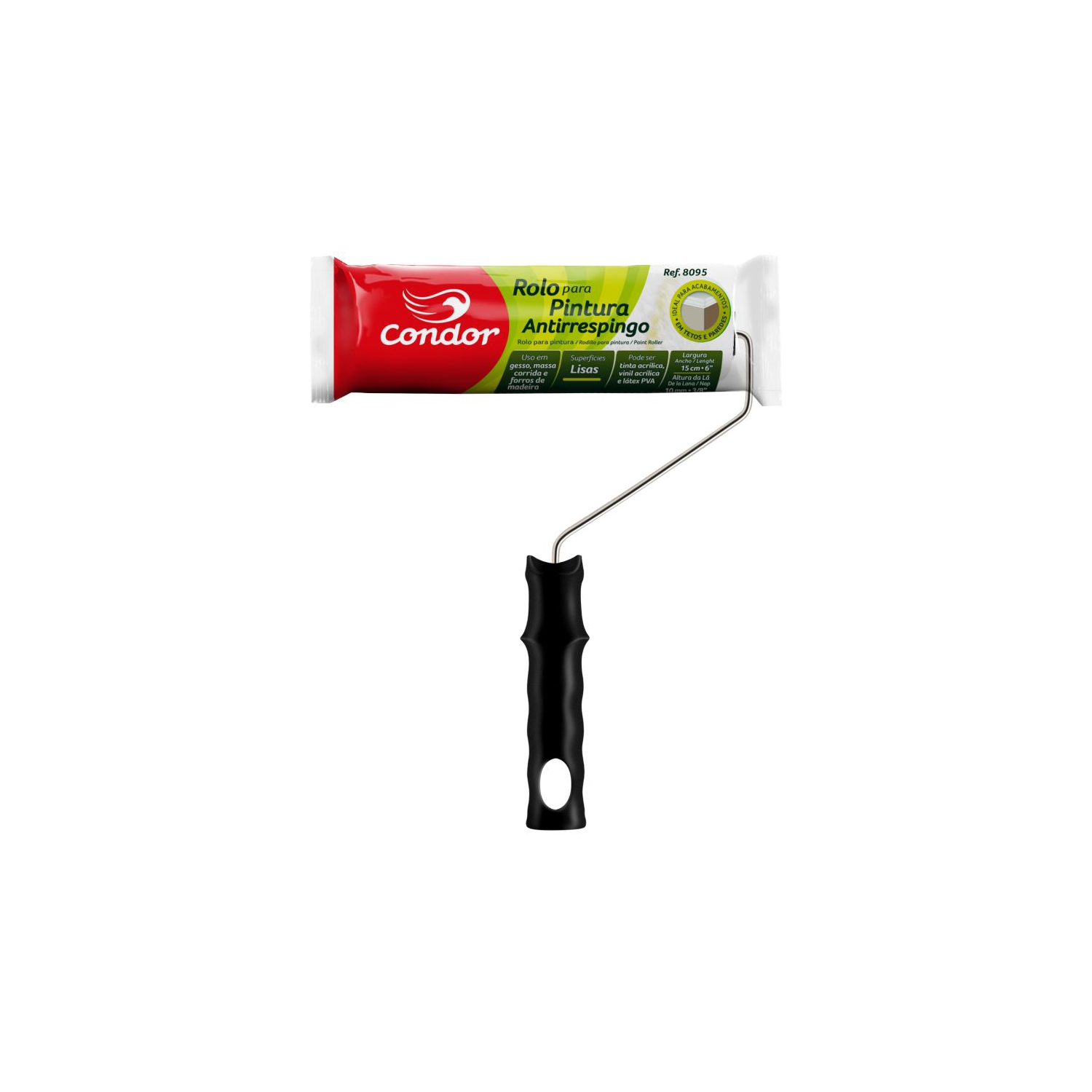 ROLO DE LÃ ANTIRRESPINGO 15CM CONDOR [C/S] [8095]