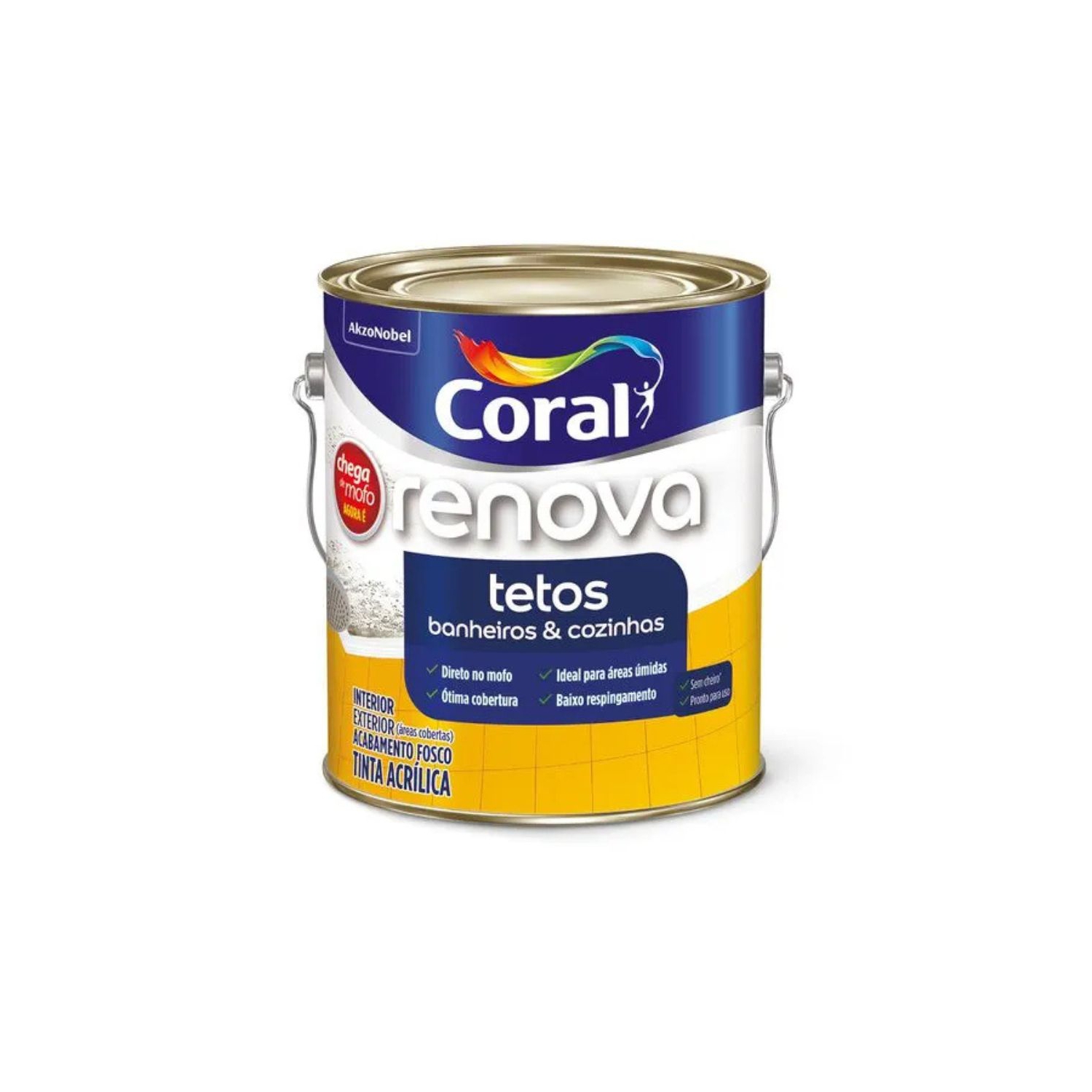 TINTA ACRÍLICA BRANCA RENOVA TETOS (CHEGA DE MOFO) [CORAL] 3,6L