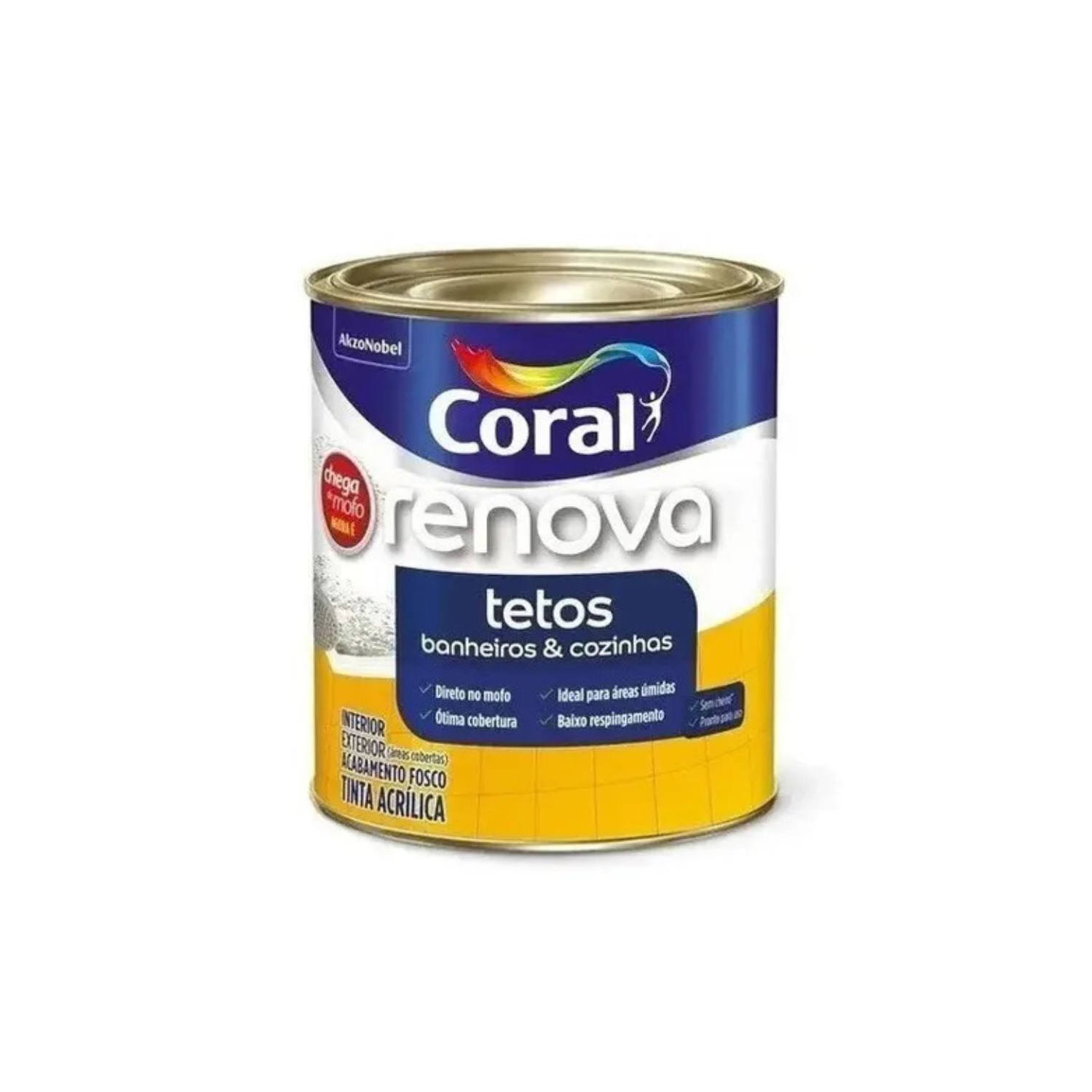 Tinta Acrílica Renova Tetos Branco Fosco (Chega de Mofo) [CORAL] 0,900L