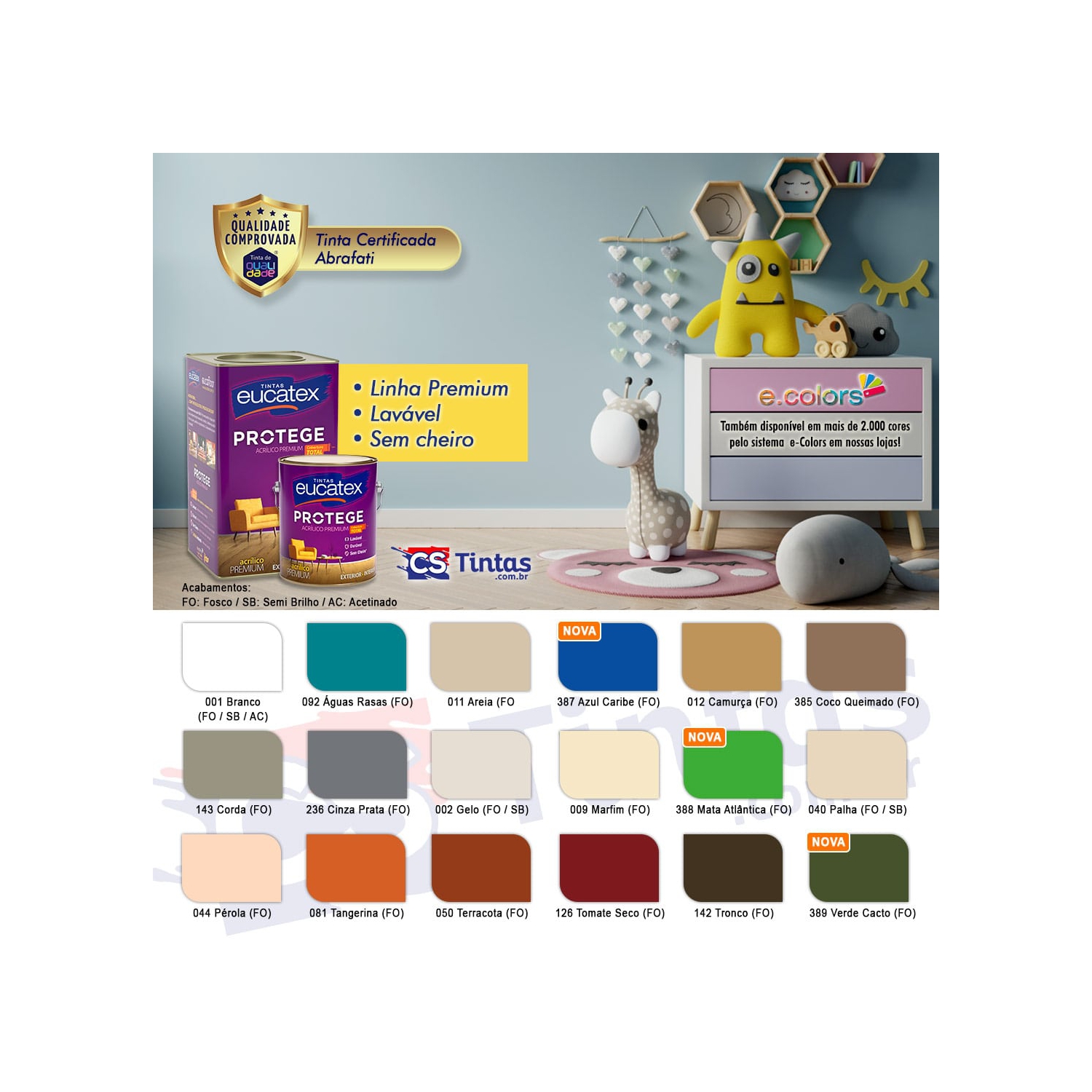 TINTA ACRÍLICA PROTEGE FOSCO PREMIUM [EUCATEX] 18L