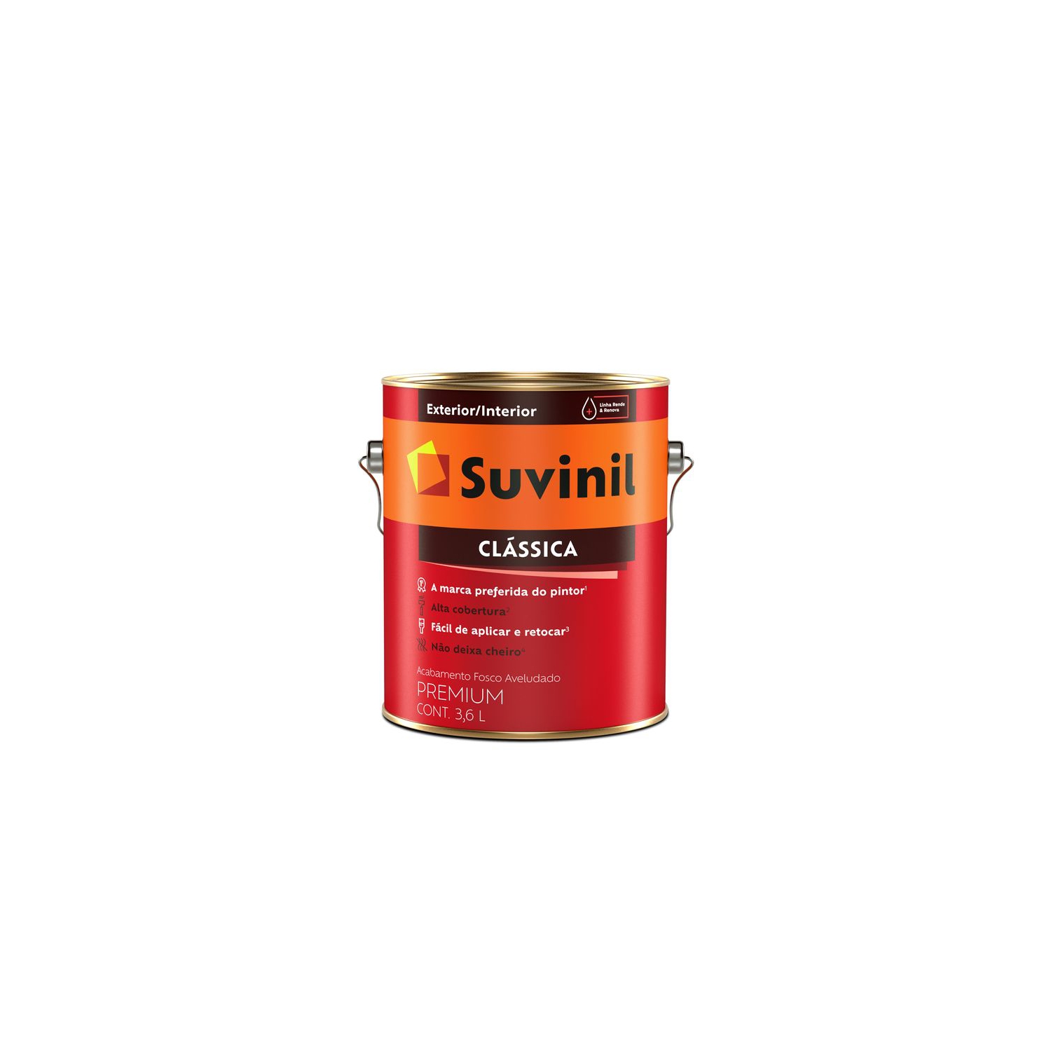 TINTA ACRÍLICA BRANCO FOSCO CLÁSSICA [SUVINIL] 3,6L
