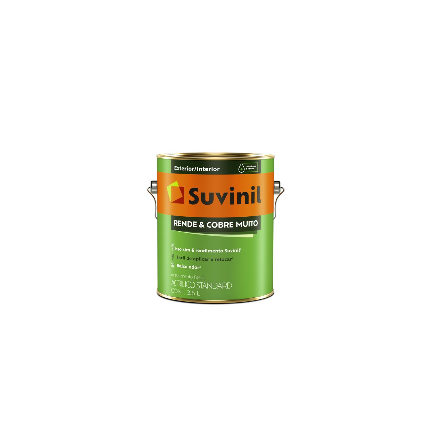 TINTA ACRÍLICA BRANCO FOSCO RENDE E COBRE MUITO [SUVINIL] 3,6L
