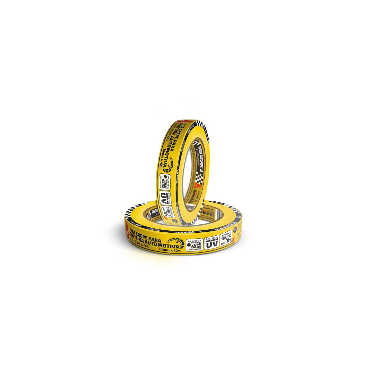 Fita Crepe Amarelo 18x50 Mascaramento Automotivo - Adere