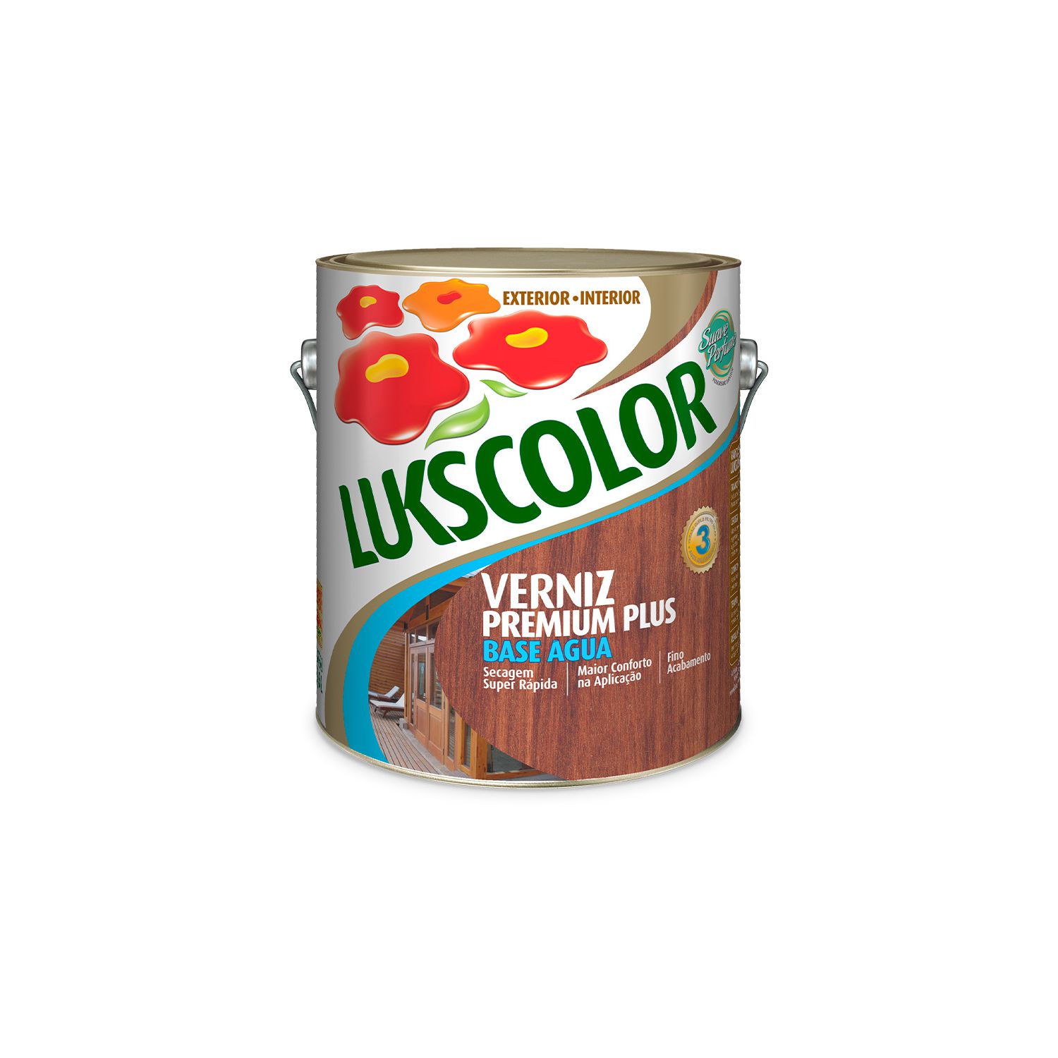 Verniz Incolor Brilhante à Base d'Água para Interior 3,6L - Lukscolor