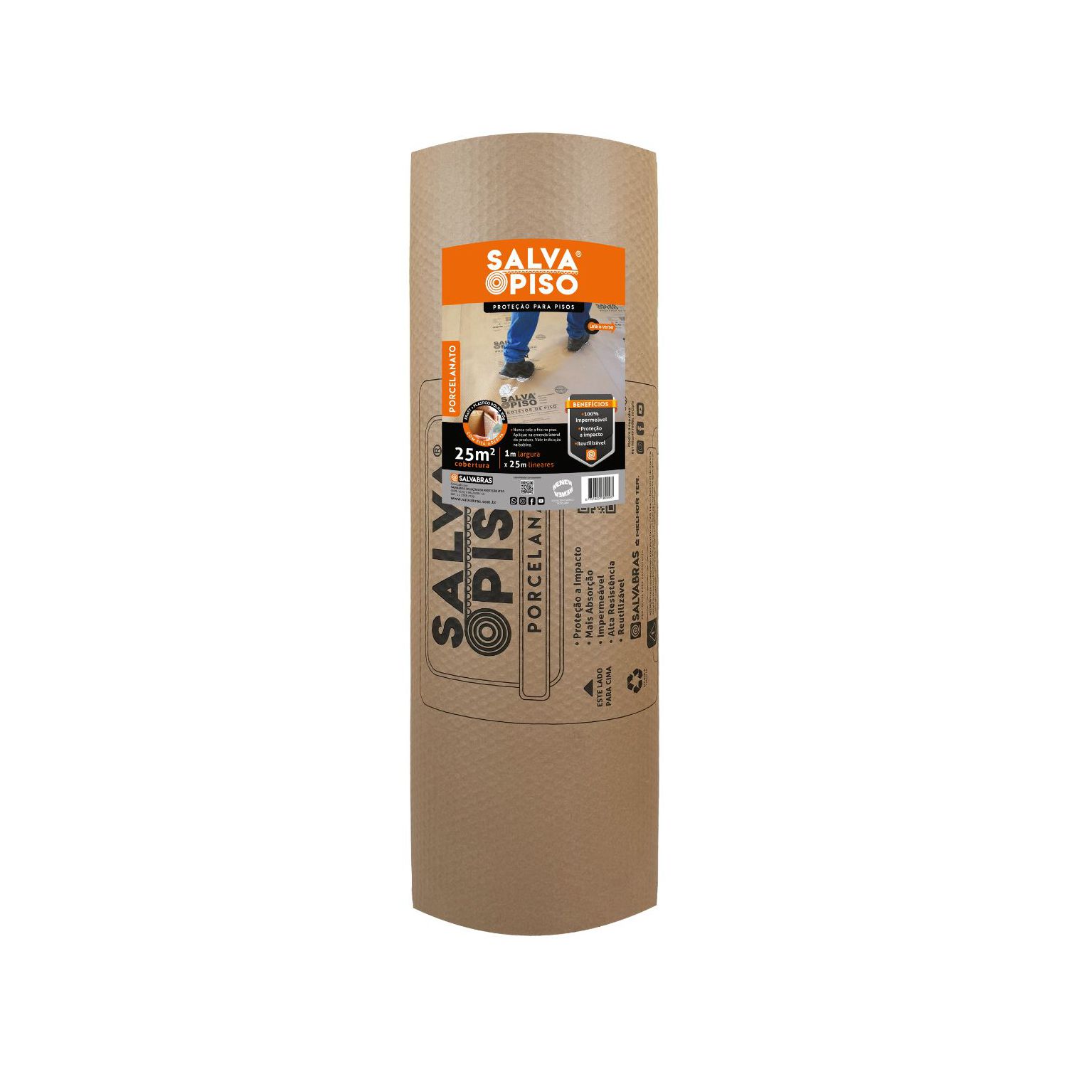 Protetor de Piso 1m x 25m (Salva Piso 25m²) - Salvabras