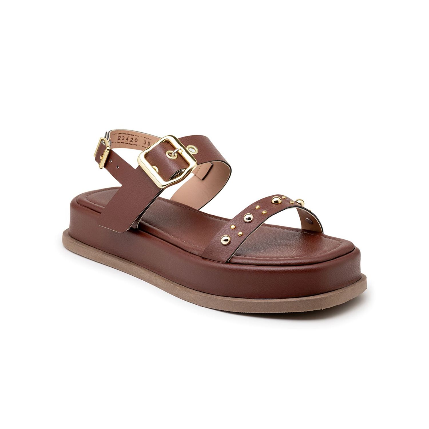 Sandália Flatform Tiras com Fivela Papete Confort