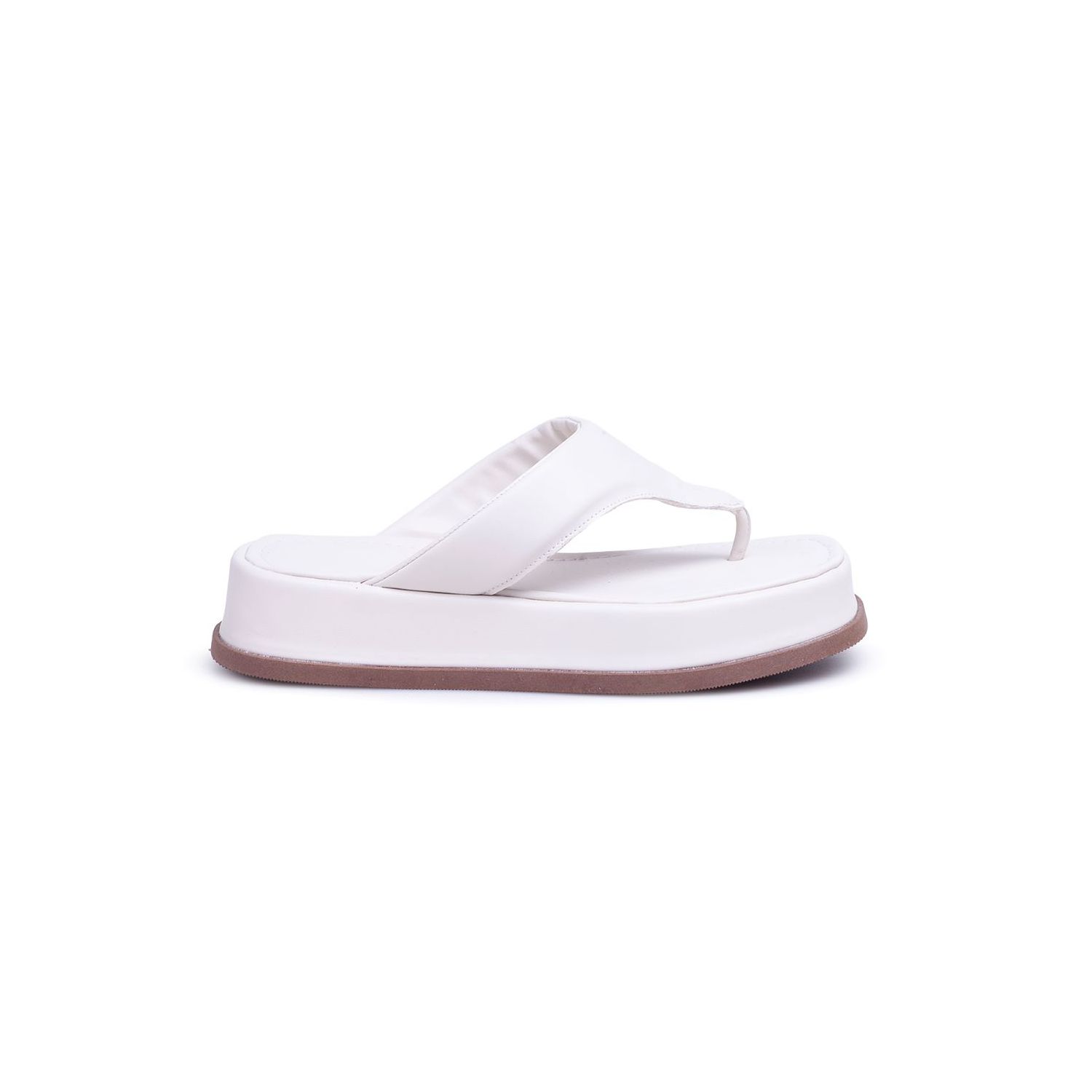 Sandália Damers Feminina Papete Flat Off White - DAMERS