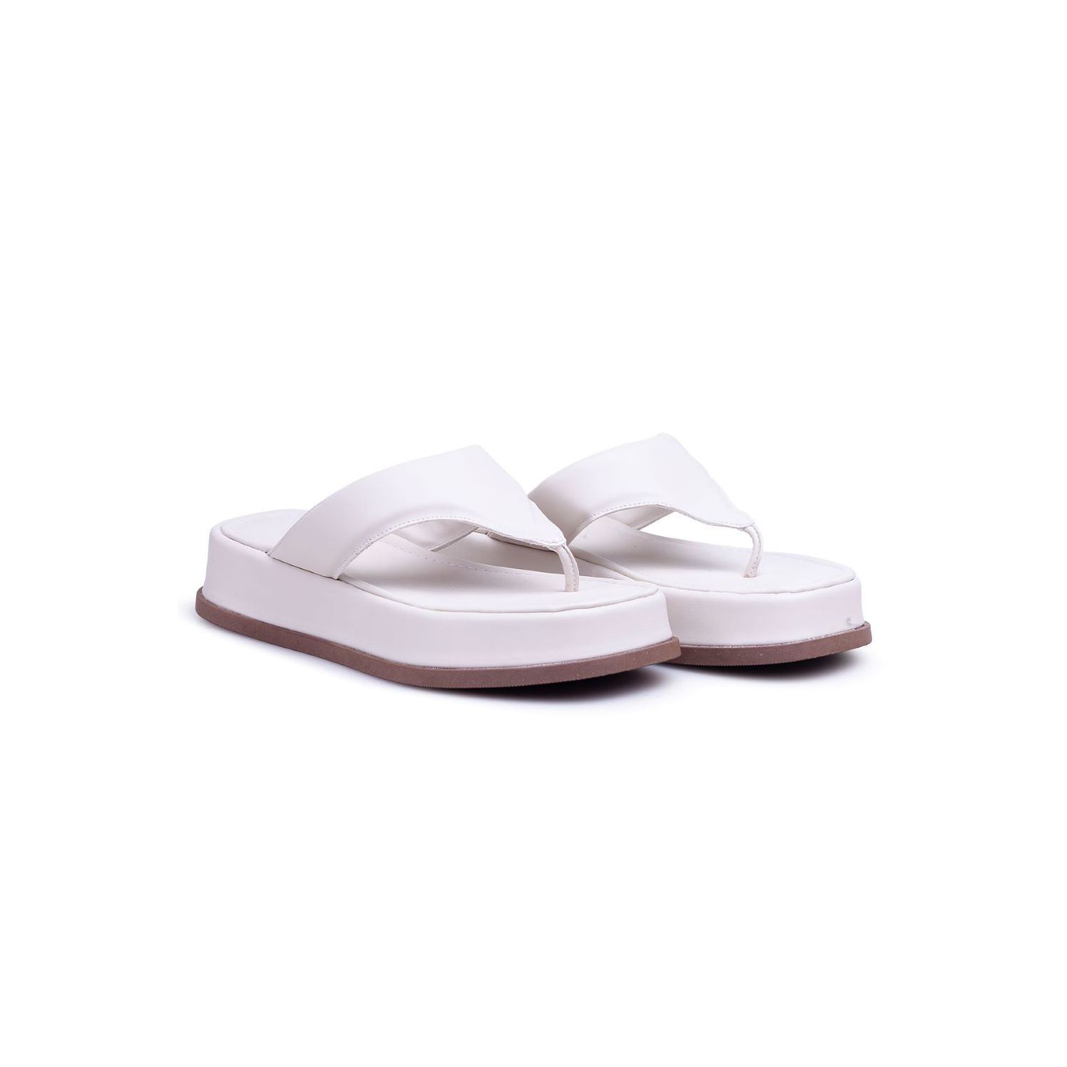 Sandália Damers Feminina Papete Flat Off White