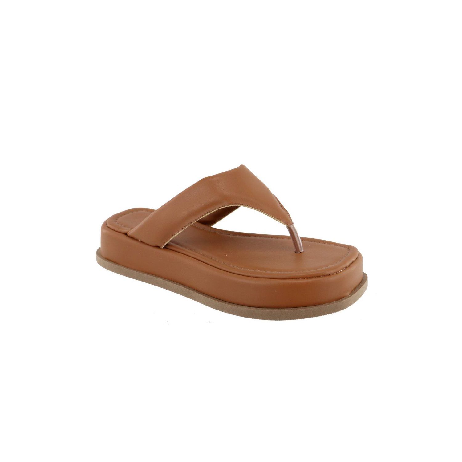 Sandália Damers Feminina Papete Flat Caramelo