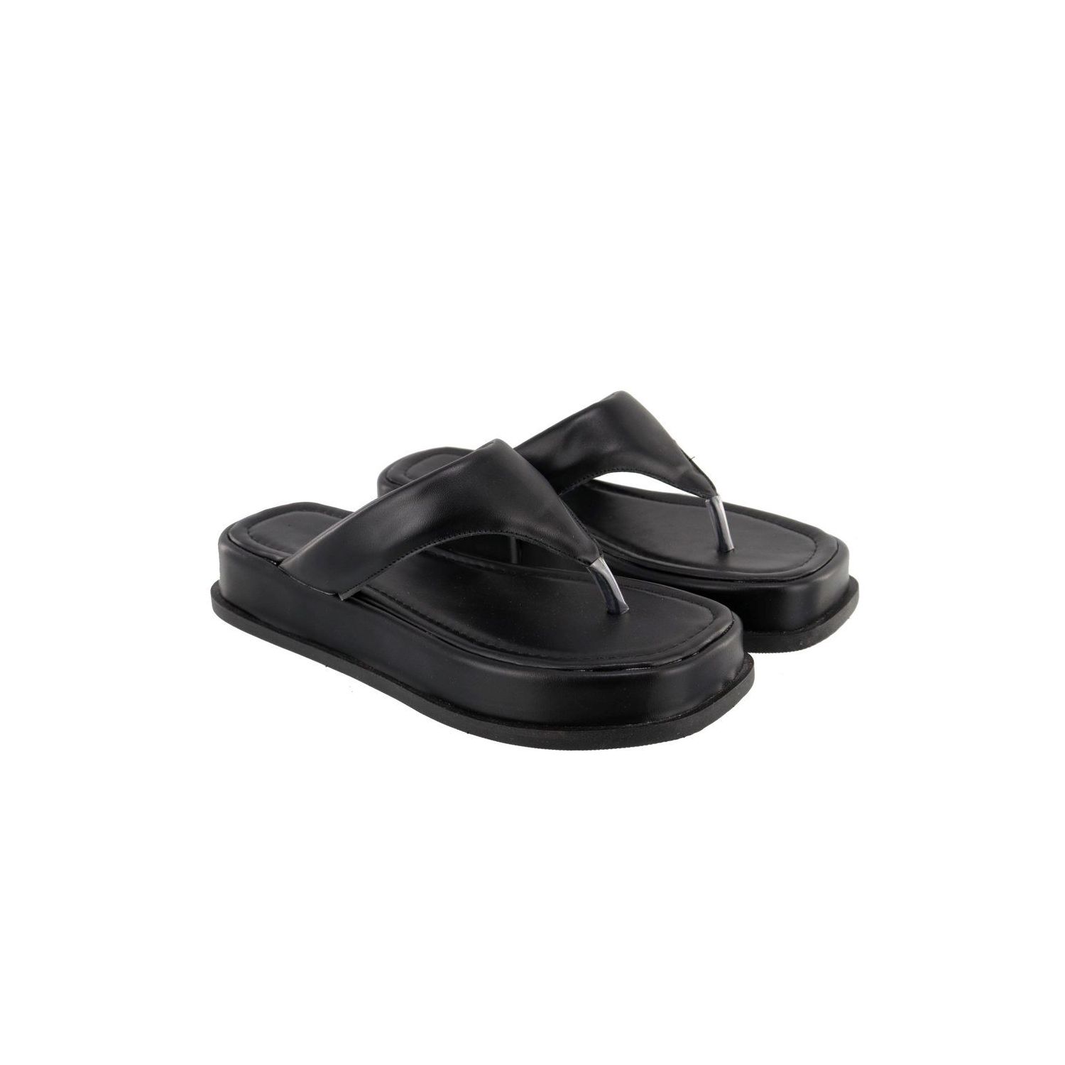 Sandália Damers Feminina Papete Flat Preto