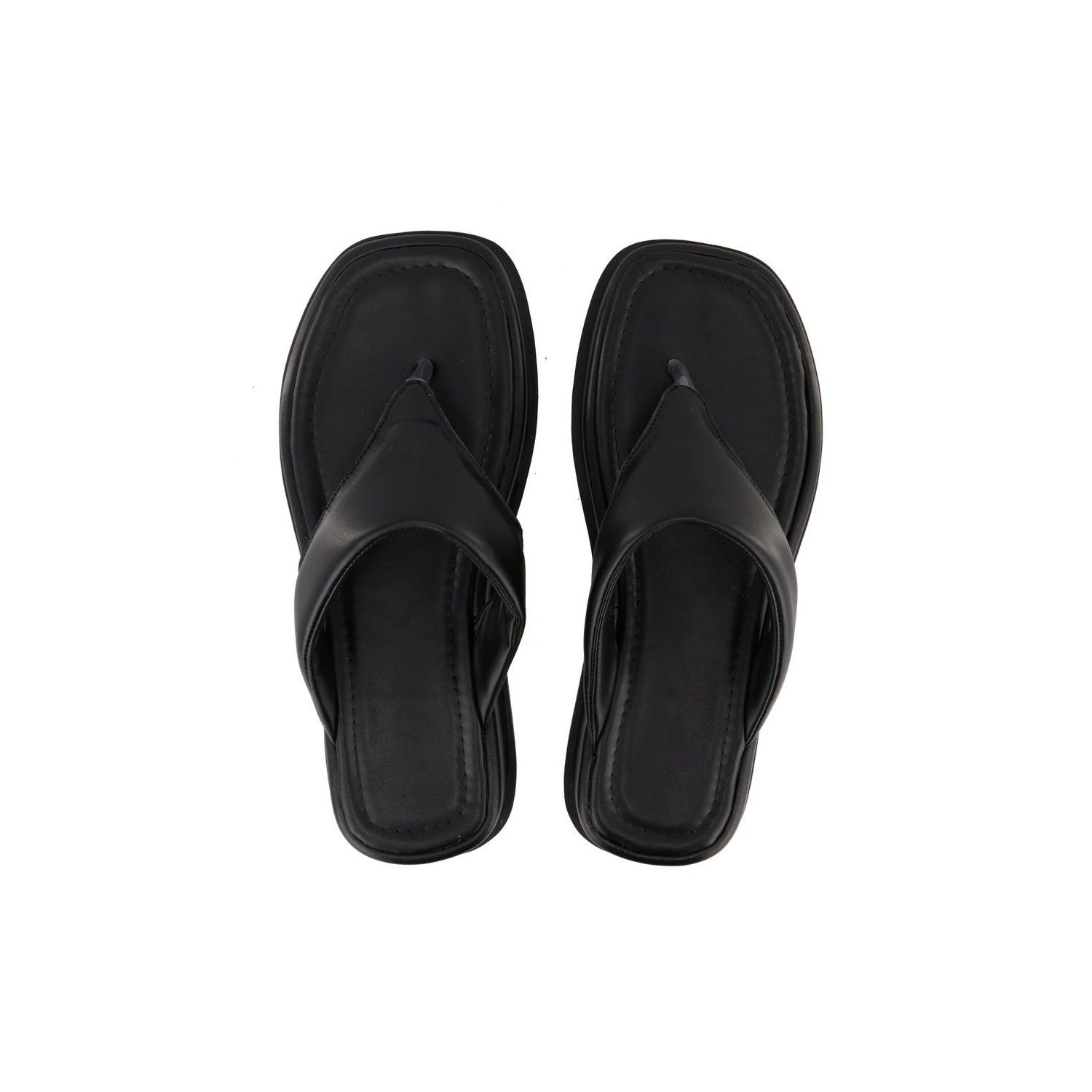 Sandália Damers Feminina Papete Flat Preto