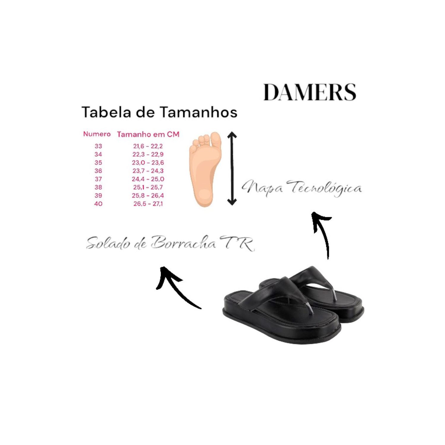 Sandália Damers Feminina Papete Flat Preto