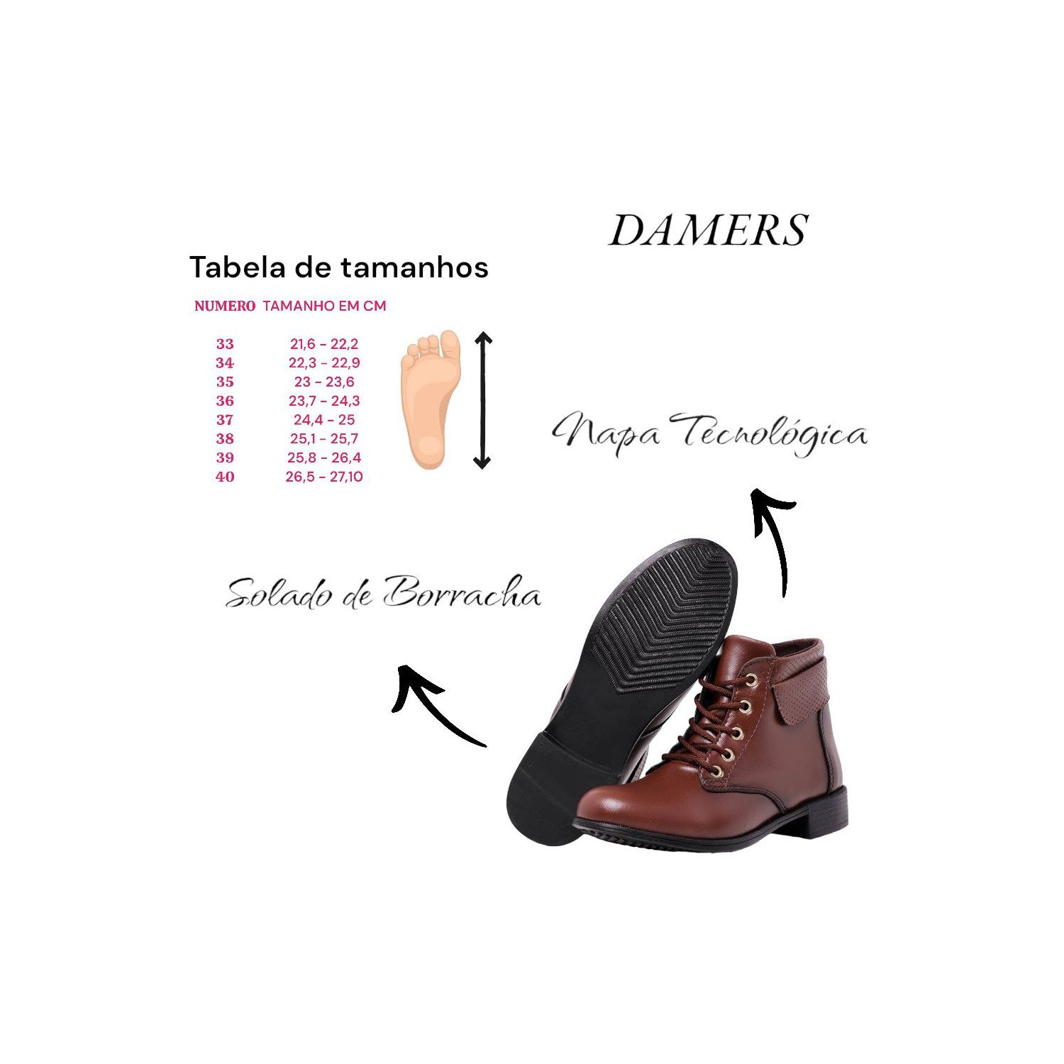 Bota Damers Feminina Cano Curto